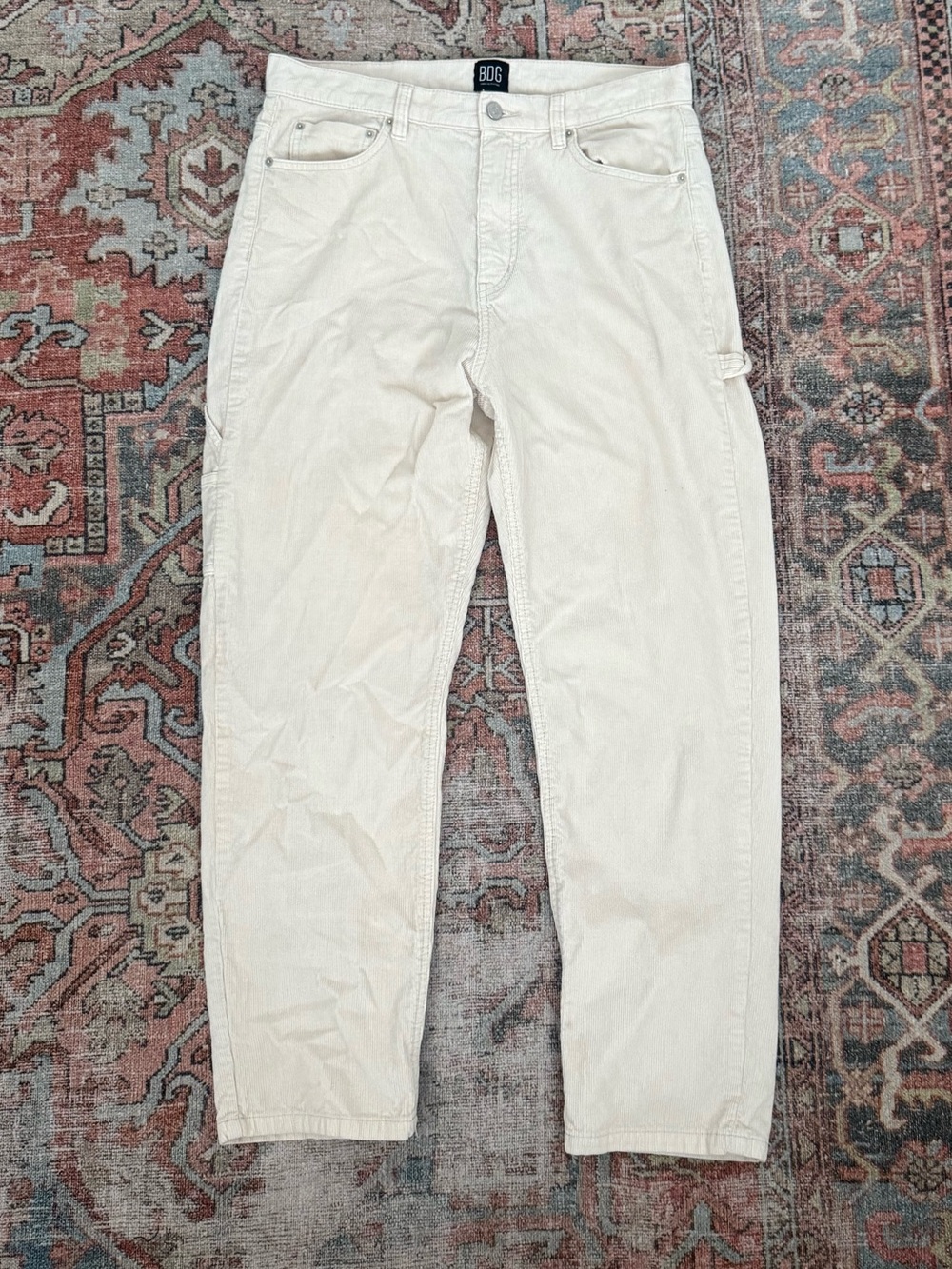BDG by Urban Outfitters Slim Straight Cream Corduroy Pants - Women’s 31
